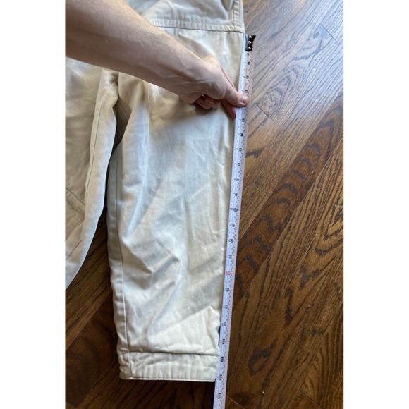 VTG St Johns Bay Chore Jacket Mens Large Beige Flannel Lined Corduroy Collar - Picture 8 of 10